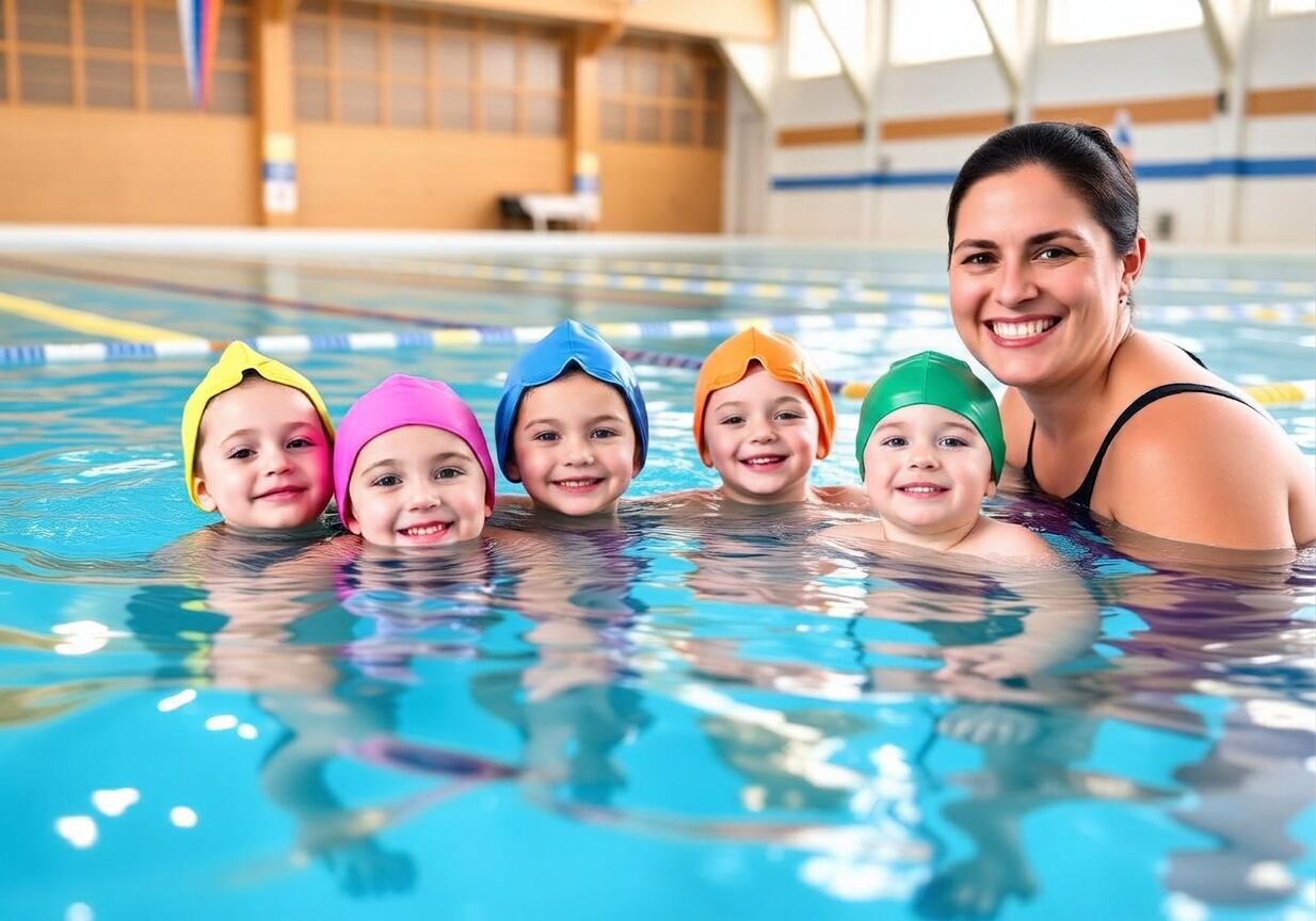 Kinder im Schwimmkurs (KI-generierte Illustration)